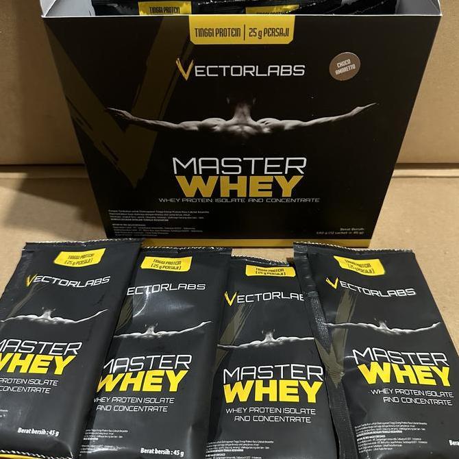 New Master Whey 12 Sachet Vectorlabs Suplemen Fitness Susu Gym Otot