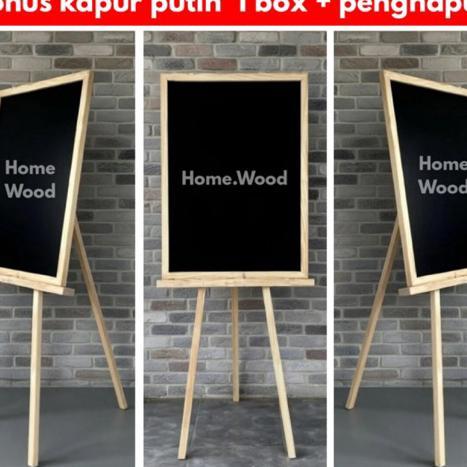 Papan Tulis Kapur 40X60Cm + Kaki (Bonus Kapur 1 Box & Penghapus) Papan Tulis Kapur | Papan Tulis Caf