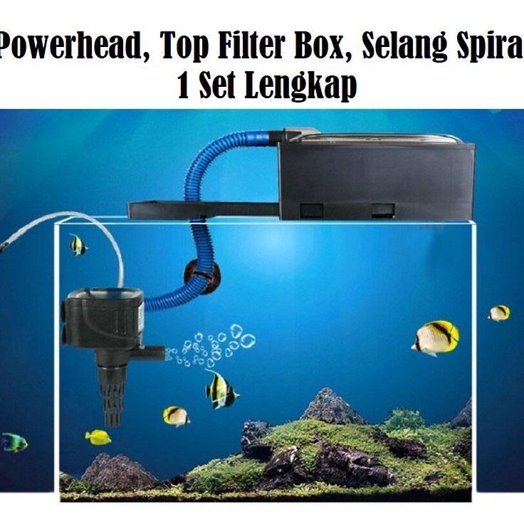 Mesin Top Filter Aquarium Box Filter Pembersih Aquarium Aquascape Lengkap