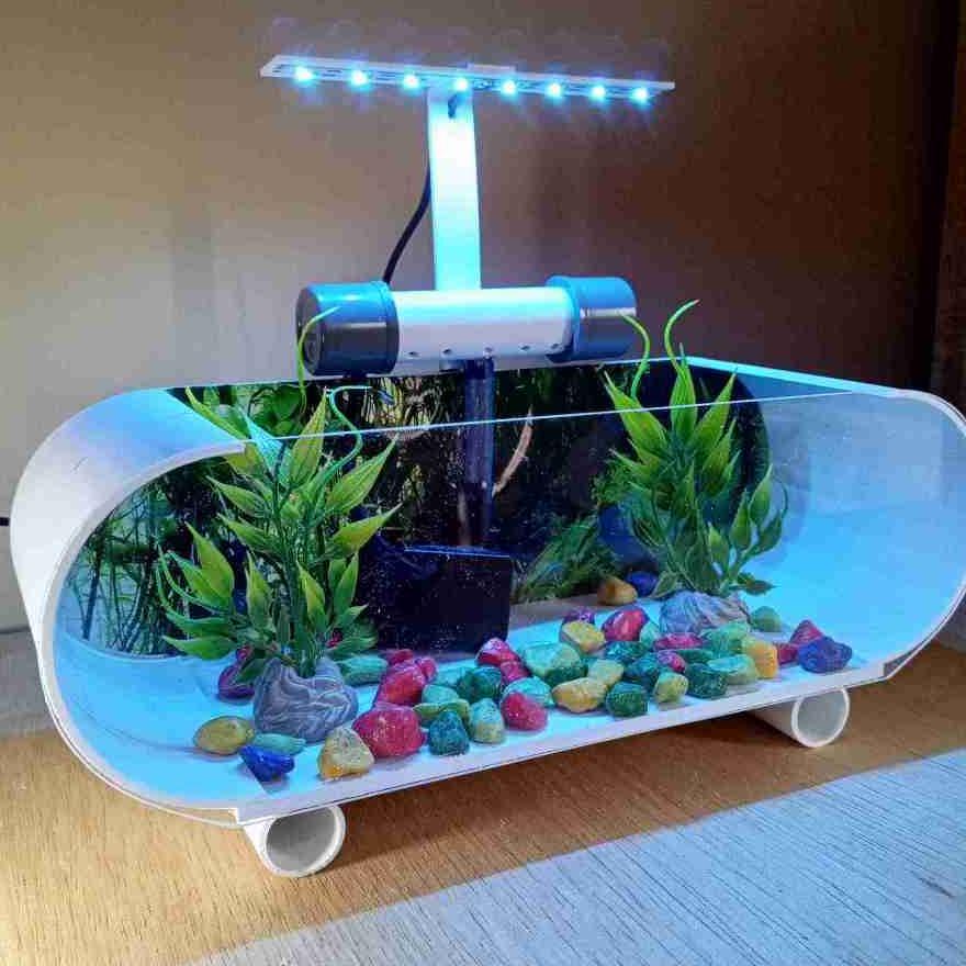 Aquarium Mini Akrilik Fullset Pompa Filter Air Terjun