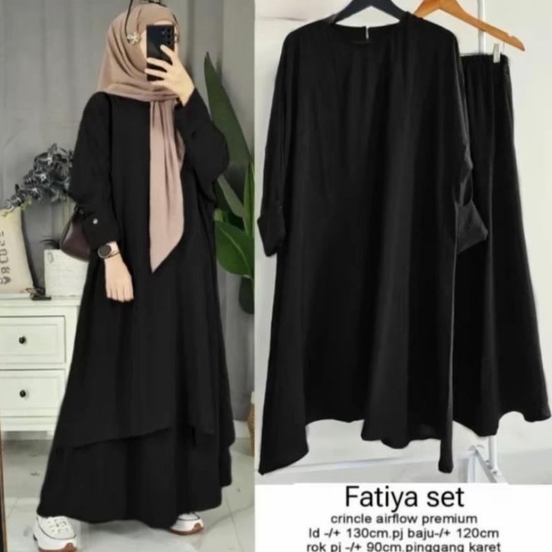 HOT SALE GAMIS FATIYA CRINCLE AIRFLOW LD 110//FATIYA LONGSET GAMIS PREMIUM//GAMIS WANITA KEKINIAN TE