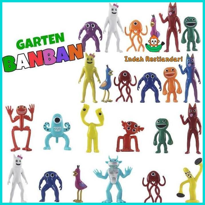 Mainan Rainbow Friends Set 8 Figure Miniatur Topper Cake