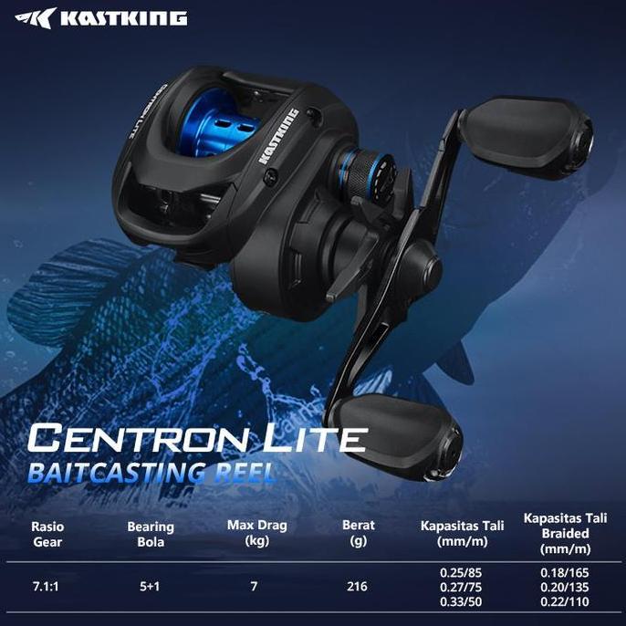[OFFICIAL] KASTKING CENTRON LITE REEL PANCING BAITCASTING FISHING REEL, 7.1:1 GEAR RATIO, 7KG MAX DR