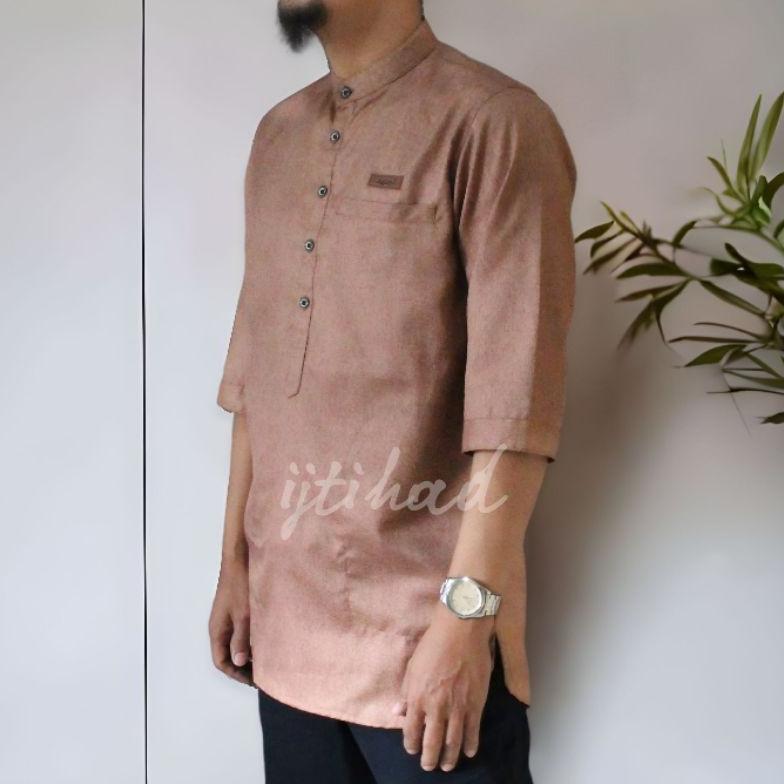 CUCI GUDANG (FREE PARFUM#5)Koko Kurta lengan 3/4 polos brand IJTIHAD bahan katun madinah FODU premiu