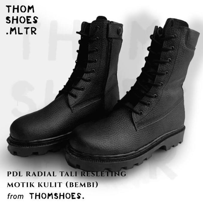 SEPATU PDL TALI RESLETING MOTIF KULIT JERUK (BEMBI) TNI, POLRI, POL PP, SECURITY ThomShoes.mltr