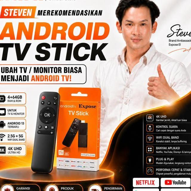 Android Tv Sti 4K Uhd 4Gb64Gb Android 13 Wifi 2.5G5G Ubah Tv Biasa Jadi Smart Tv Streaming Netflix G