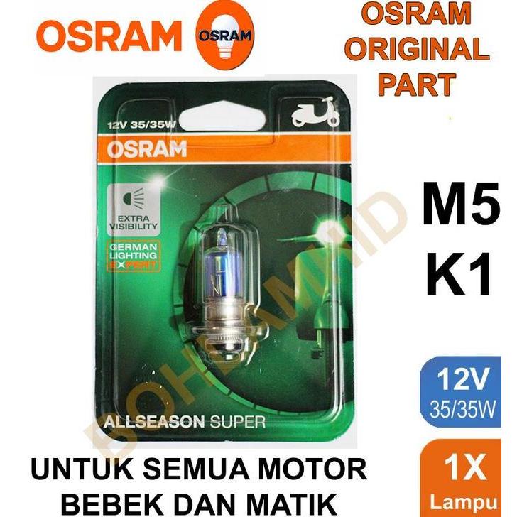 Lampu Motor OSRAM ALL SEASON SUPER REVO H6 M5 T19 35W Blade Helm
