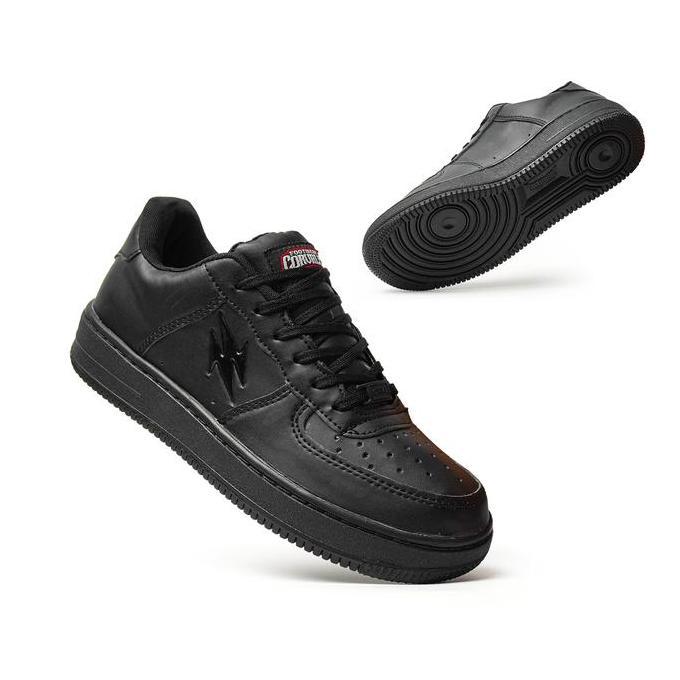 SEPATU CORVALUE FOOTWEAR - Sepatu Sneakers Kasual Hiratsuka fullblack