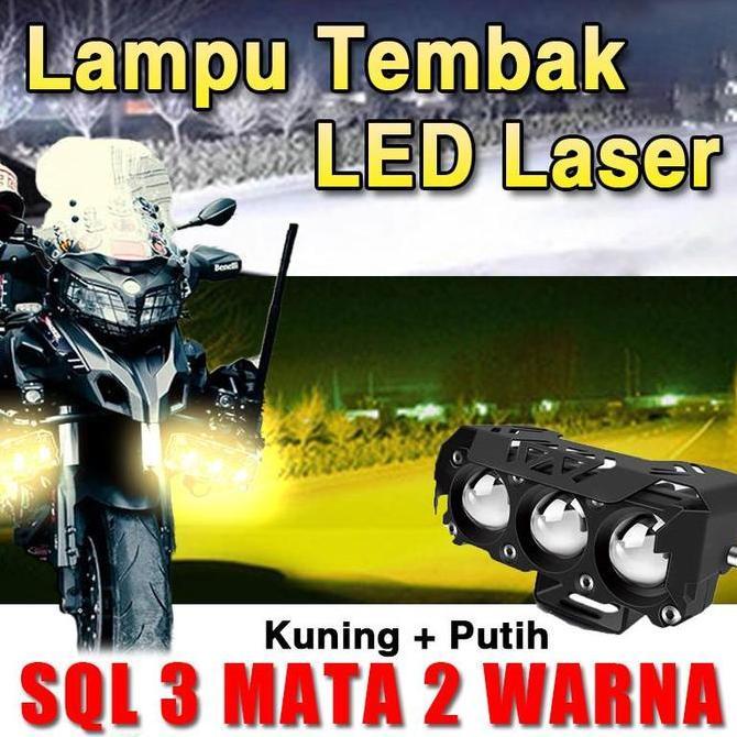 Lampu Tembak Laser Foglamp Sql 3 Mata Kipas Super Bright Motor Mobil lampu tembak CR7 3 Mata