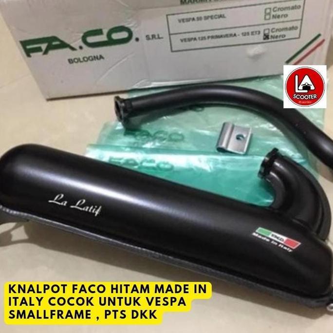 Knalpot Faco (Hitam) utk vespa Smallframe Pts dkk