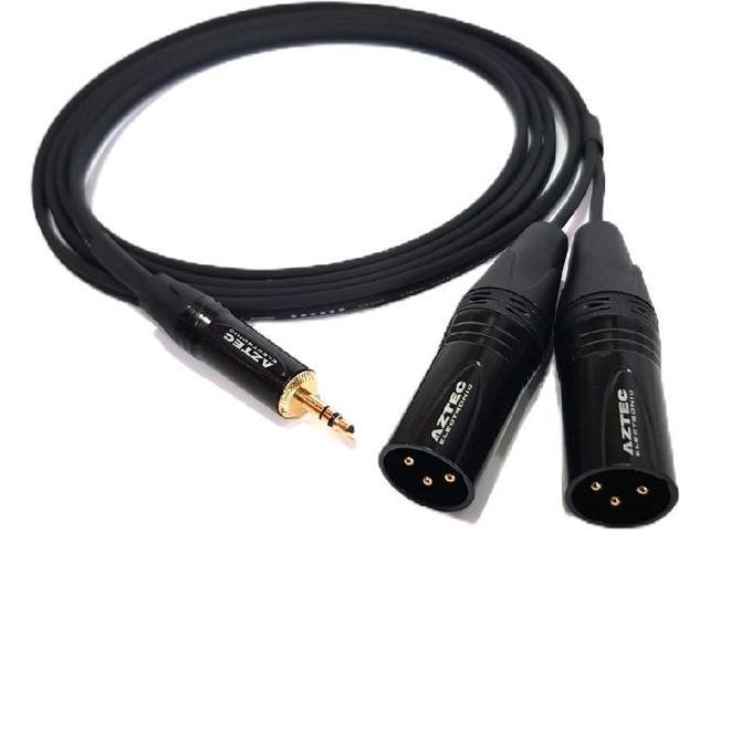 Devonamarina - KABEL AUDIO KABEL AUX jack 3.5mm to 2 jack xlr male - Kabel dari laptop ke mixer | Ka