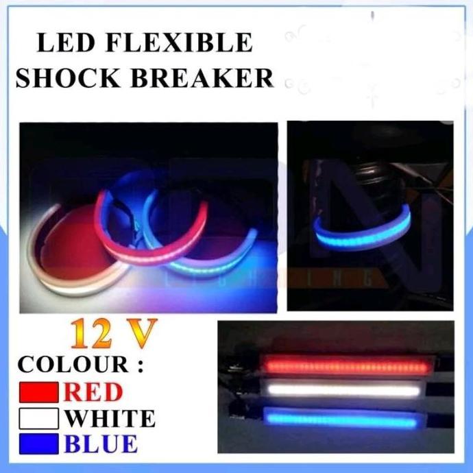 SEPASANG LAMPU LED STRIP FLEXSIBLE SHOCK MOTOR 1 TONE /LAMPU SHOCK Running/jalan BREKET MOTOR LAMPU 