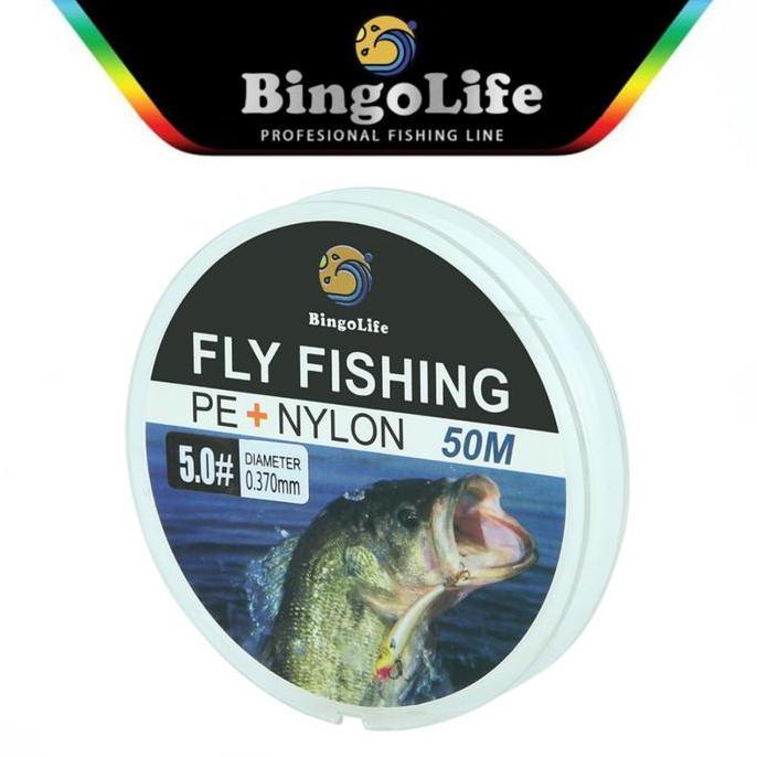 BENANG PANCING KUAT ANTI KERITING ANTI PUTUS PUTIH SENAR PANCING PE + NILON KUAT 0.05MM FLY FISHING 