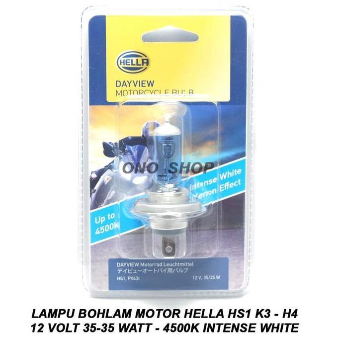 Lampu Bohlam Motor Hella HS1 K3 - H4 -12 Volt 35-35 Watt - 4500K White
