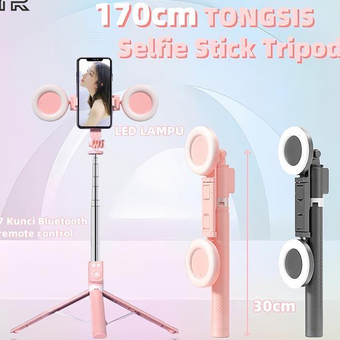 FAMANIFAMS - TRBEST BISA COD 170CM TONGSIS TRIPOD LAMPU LED GIMBAL STABILIZER BLUETOOTH SELFIE STICK