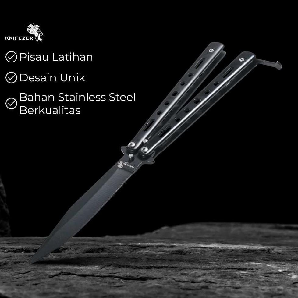 KNIFEZER Pisau Lipat CS GO Balisong Folding Knife Stainless Steel - C3