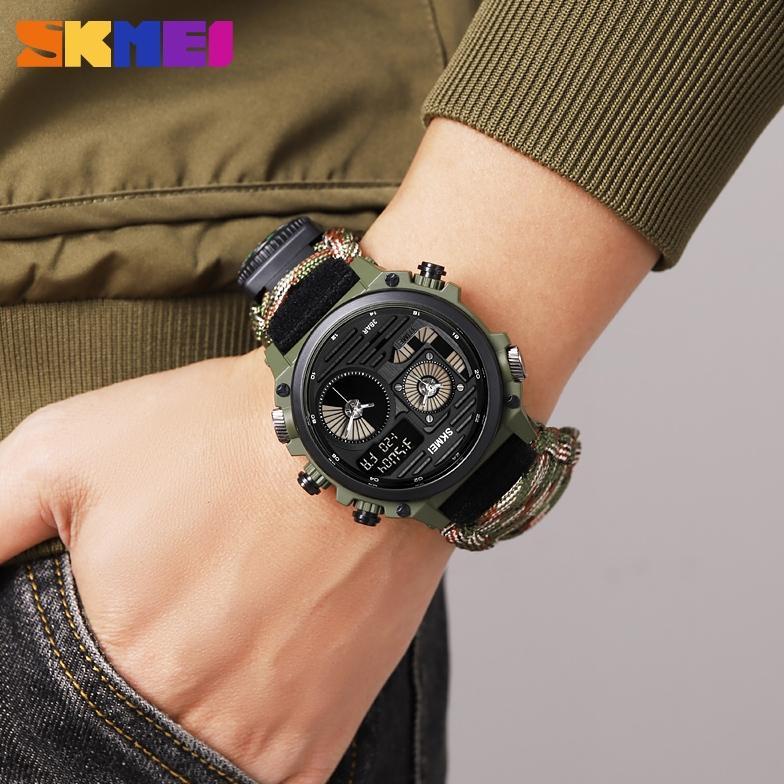 Termurah Skmei 2202 Jam Tangan Pria Digital Analog Sport Watch Tali Nilon Anti Air 5 Bar Mgos