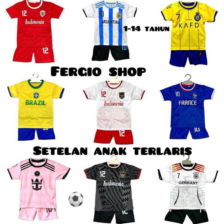 official setelan bola anak piala dunia/ bola anak timnas brasil/ kaos bola anak argentina/ baju bola