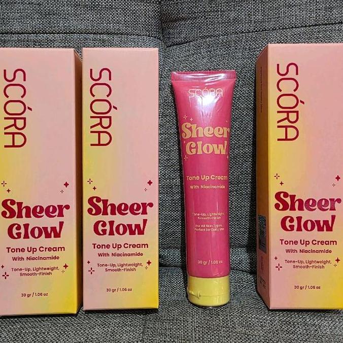 Facegirls- Ready Scora Sheer Glow Tone Up Cream 30Gr Foundation Mencerahkan Paket Bedak