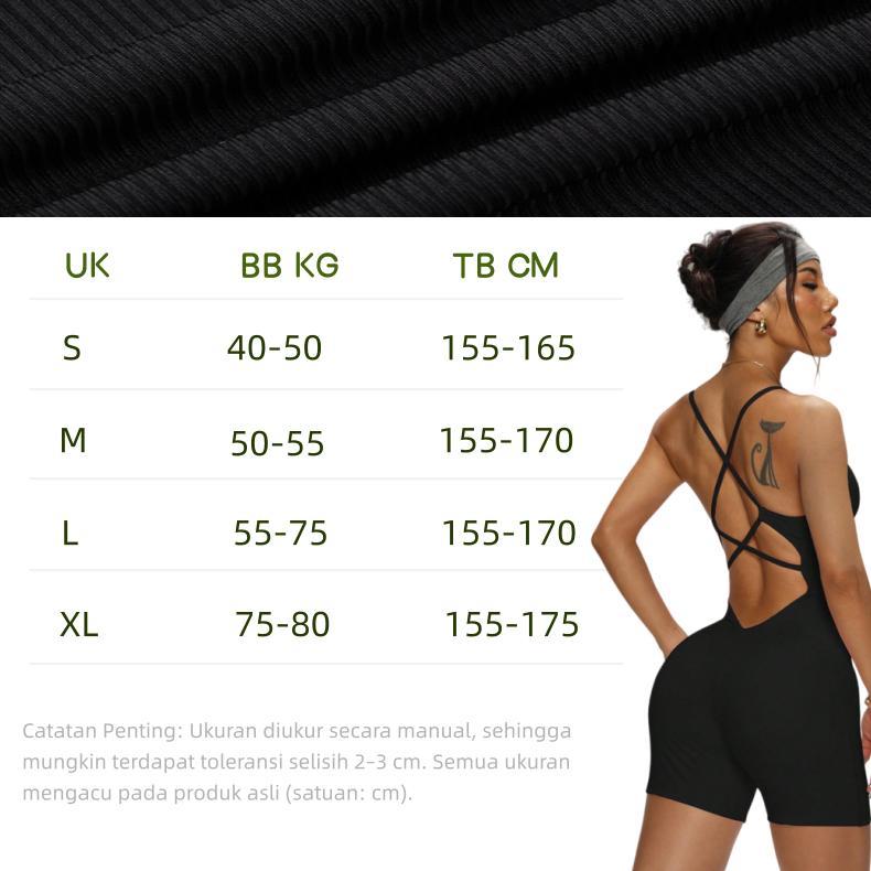 MURAH JUMPSUIT SETELAN YOGA WANITA SEKSI JUMPER BAJU OLAHRAGA PUNGGUNG TERBUKA