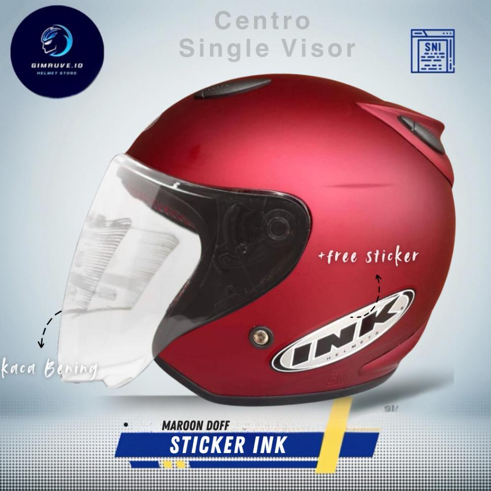 NEW Helm Half Face Centro Sticker INK Single Visor SNI Pria Wanita Dewasa Helmet Helem Sporty Murah