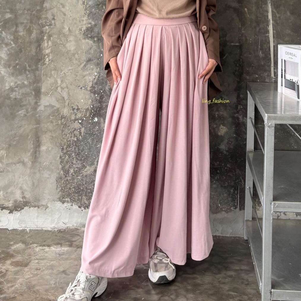 TERMURAH CELANA KULOT KAKI LEBAR MODEL ROK PREMIUM IMPORT/KULOT LEBAR/KULOT ROK/KULOT REMPEL