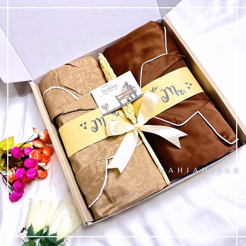 HOT PRODUCT KADO PERNIKAHAN PIYAMA JUMBO / GIFT SET BOX PIYAMA COUPLE PASANGAN / KADO SOUVENIR WEDDI
