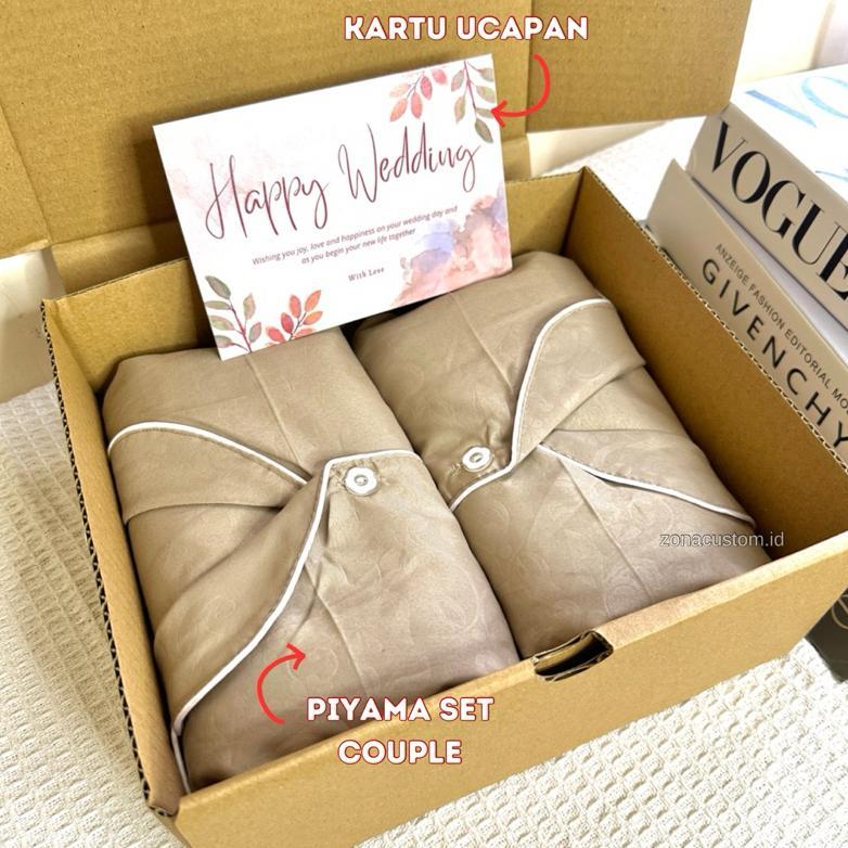 TERBARU HAMPERS WEDDING PIYAMA COUPLE SET | KADO PERNIKAHAN ANNIVERSARY PASANGAN HADIAH VALENTINE SE
