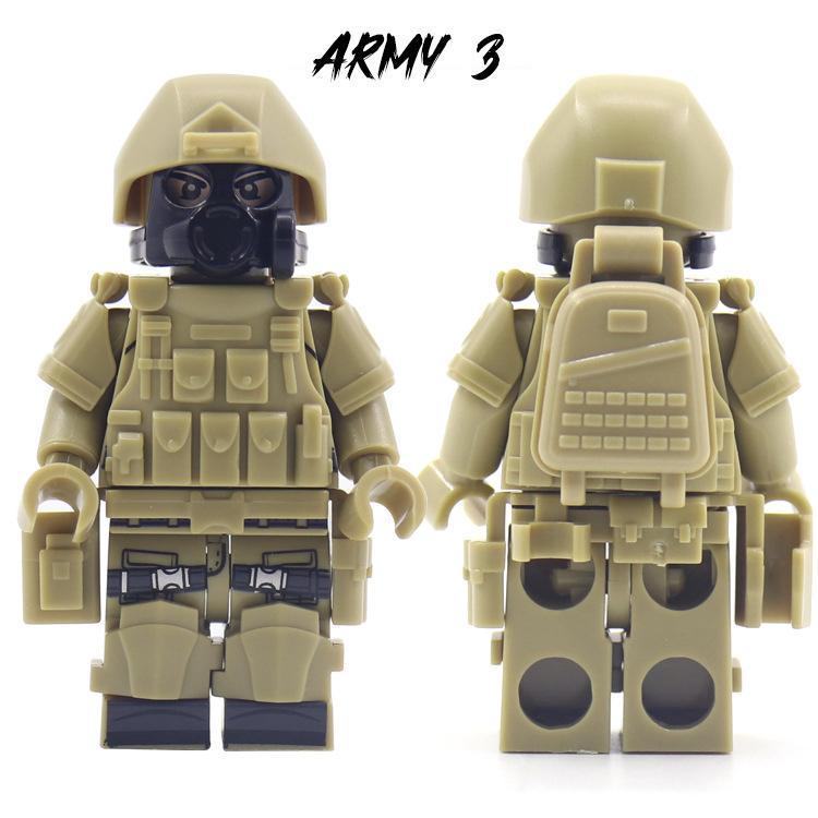 Mainan Balok Brick Bentuk Minifigure Model Polisi Militer Swat
