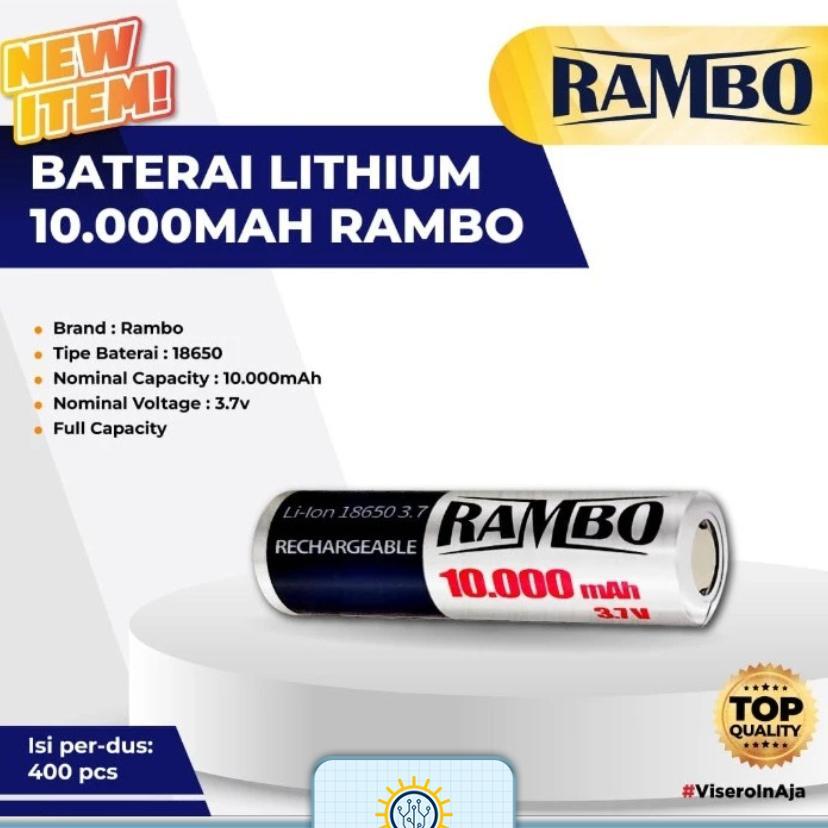 Batre / Baterai Lithium Rechargeable Rambo (4Pcs) Rambo Baterai 18650 10000Mah