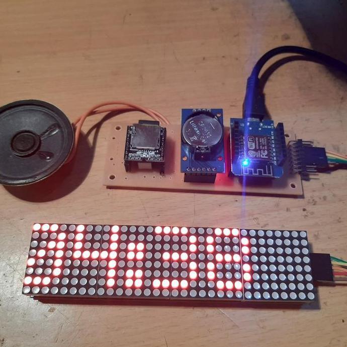 KIT ARDUINO JWS ADZAN MUROTTAL WIFI ESP8266 MP3 LED MATRIX 8X32 BBM27