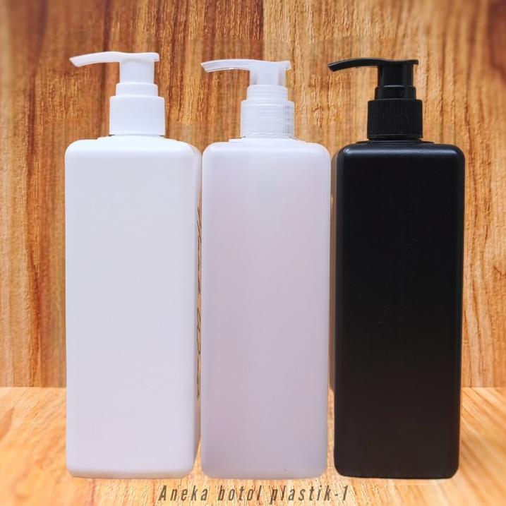 Botol Pump 500ml Kotak Hdpe Putih / Botol Sabun Cair Pump 500ml