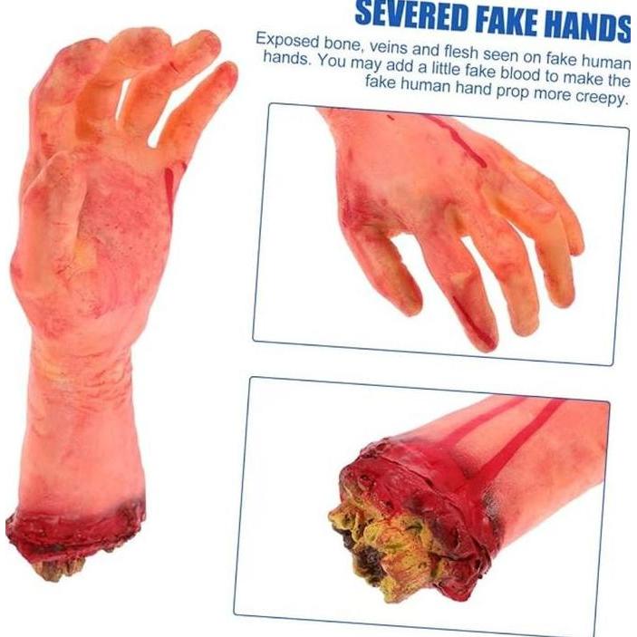 ECHINACEA Jari Tangan Palsu Kaki Dekorasi Halloween Palsu Berdarah Alat Peraga Mainan