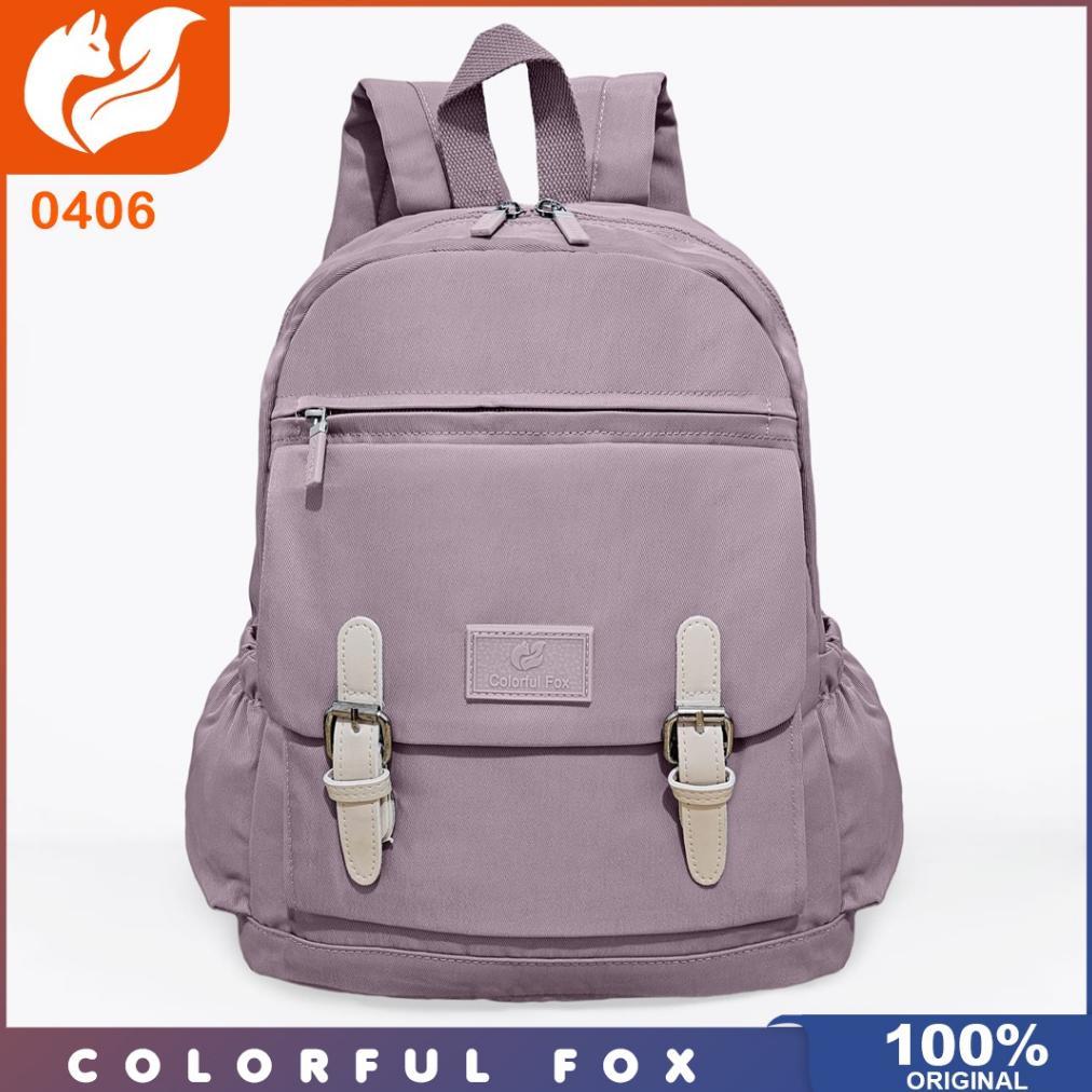 Colorful fox ori - Tas ransel laptop colorful fox 0406 nilon waterproof tas ransel wanita