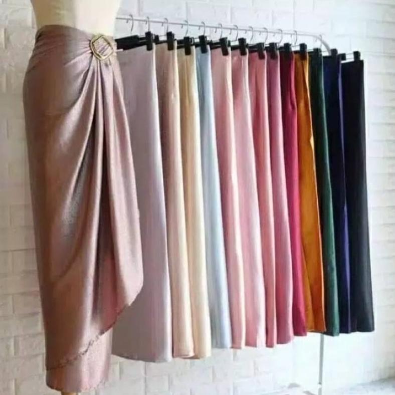 NEW Rok lilit satin // satin wrap skirt // bawahan kebaya // rok polos // rok satin