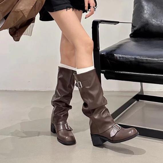 Sale "Limited Collection" Pinkey P440 Sepatu Boots Wanita Slouchy Biker Boots Vintage Elegant