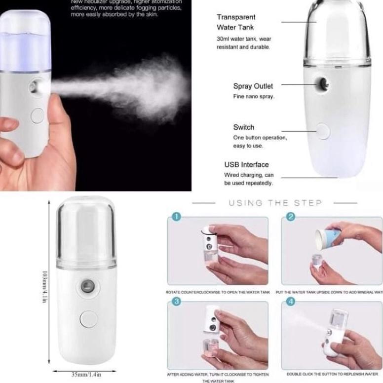 PROMO TERBARU TERMURAH Nano Spray Mini Facial Humidifier Face Mist Nano Spray Kecil Murah Portable C