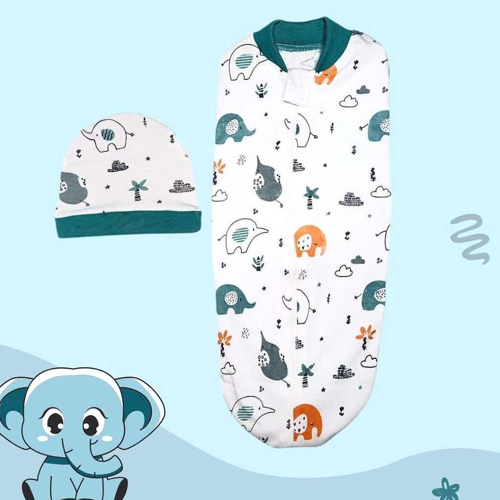 cuci gudang bedong instan set topi/bedong topi/bedong instan bayi newborn