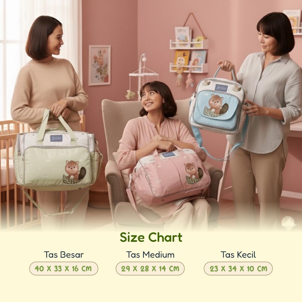 BIG PROMO TAS BAYI OMILAND TAS MULTIFUNGSI TAS SELEMPANG DIAPER BAG BESAR MEDIUM KECIL BANYAK KANTON