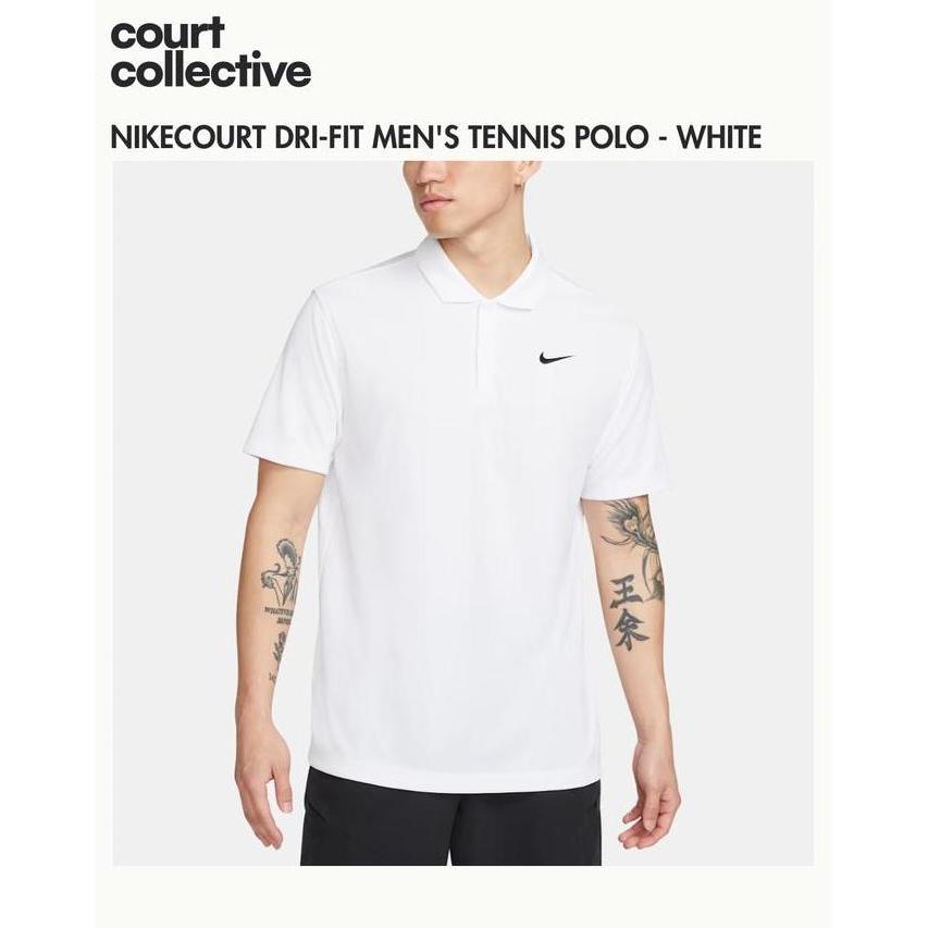 Nike Court Dri-FIT Men's Tennis Polo - White | Polo Pria Tennis Nike - Putih