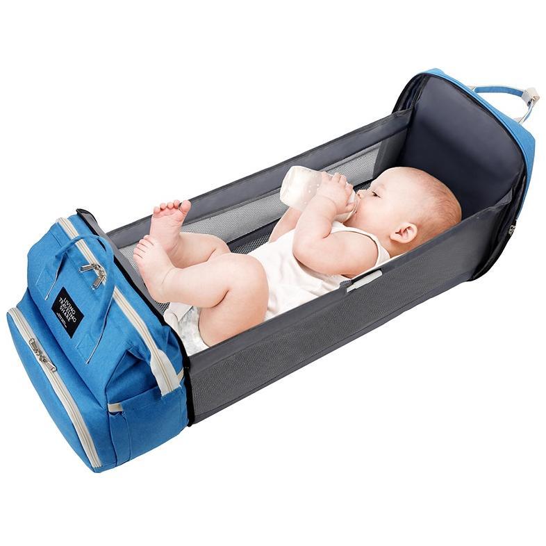 Terbaru Tas Bayi Ransel Multifungsi Tempat Tidur Bayi / Ransel Bayi / Tas Diapers Bag / Tas Bayi Kas