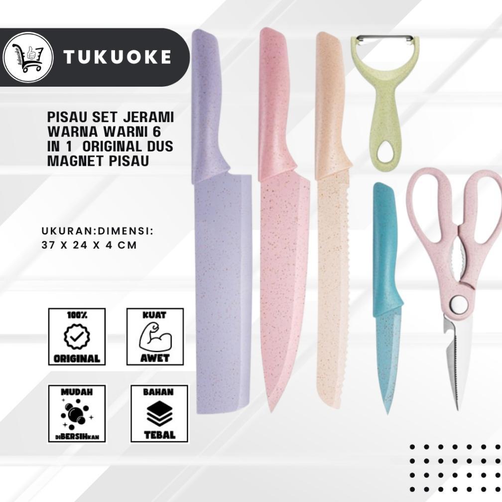 cuci gudang pisau set jerami pisau sultan warna 6in1 original dus magnet pisau jerami evcriverh / da