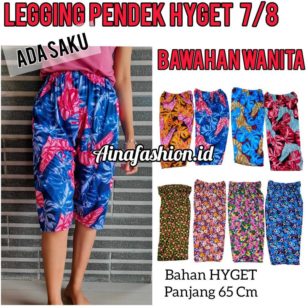 Premium Murah Legging Hyget Motif Dewasa Wanita / Celana Dalaman Gamis Inner Pants Bunga Los