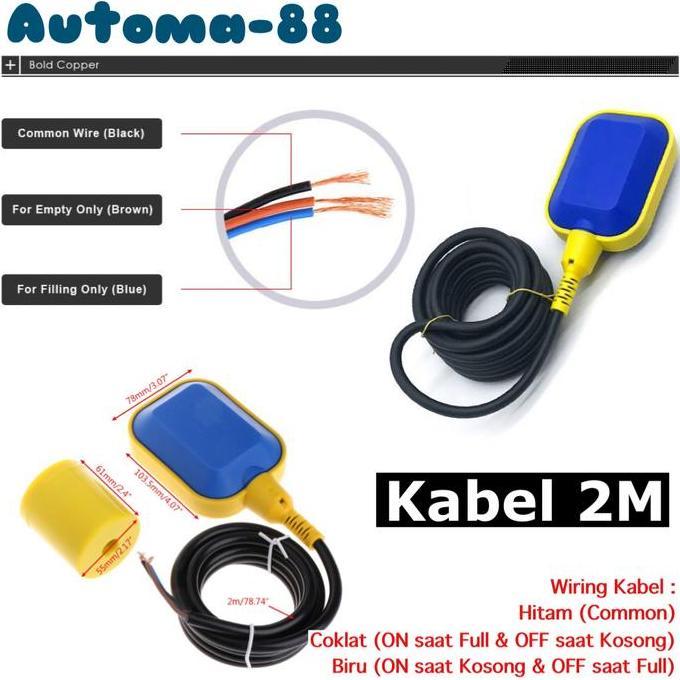 LIQUID FLOAT LEVEL SWITCH SENSOR UNTUK AIR MINYAK OIL READY