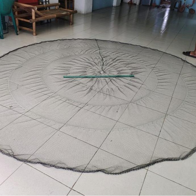 Promo Jala Ikan Jala Udang 2,5 Meter Bahan Nilon D3 Jala Lempar Siap Pakai Pemebrat Timah Super No 0