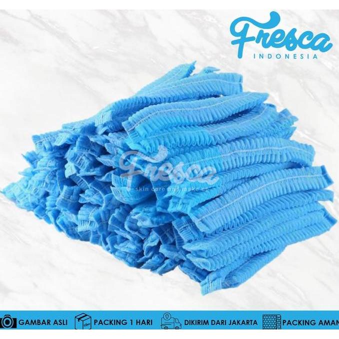 100pcs Disposable Nurse Cap Hair Net Non Medis Shower Cap Penutup Pala KS