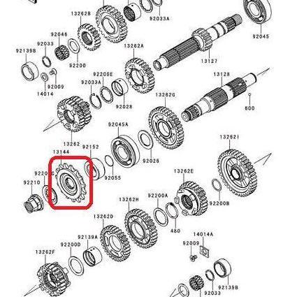 Gear Gir Depan Kawasaki ER6N ER6 N ER 6N Orinal Kawasaki