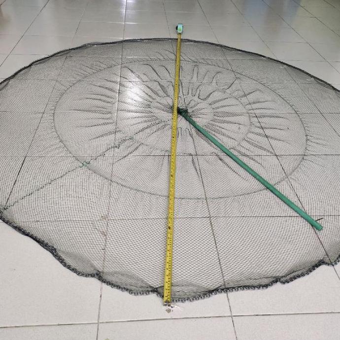Promo Jala Ikan Jala Udang 1,5 Meter Full Mekar Bahan Nilon Lubang Jari Kelingking Pemerat Timah Sup
