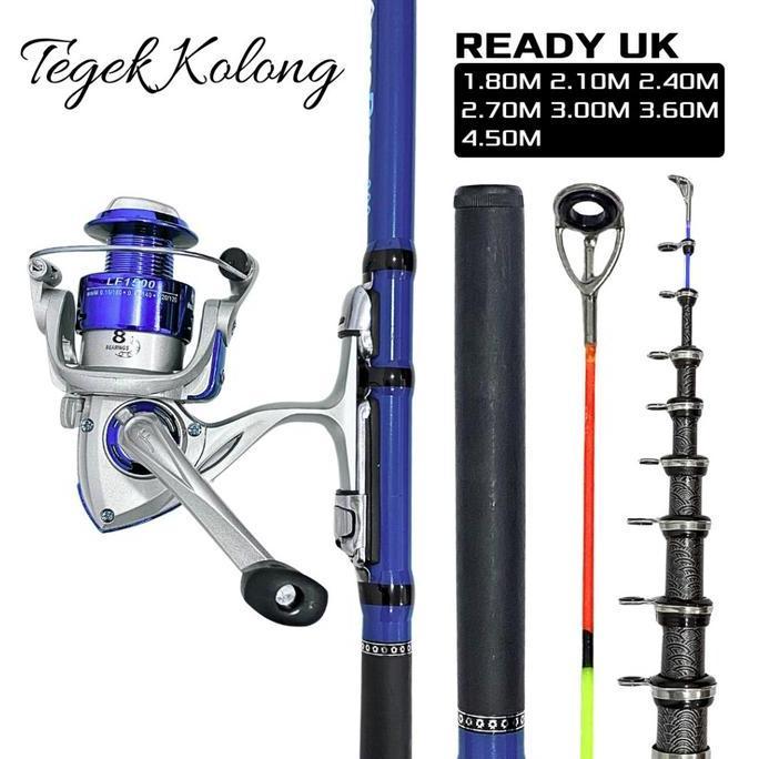 Promo Aquapro 1 Set Paket Joran Tegek Kolong Teleskopik Lentur Ring Ceramic Guide Dan Reel Series Lf