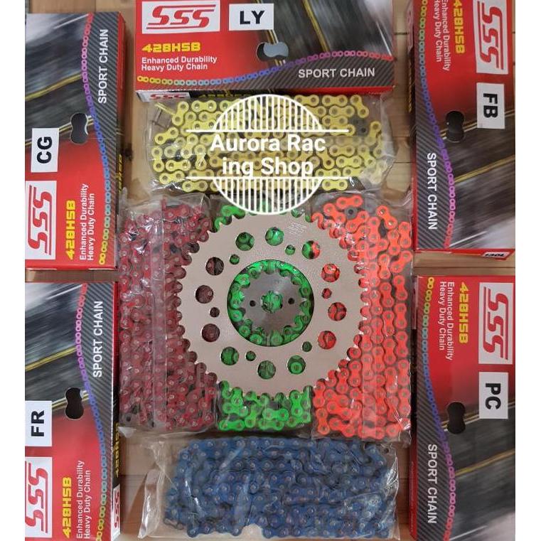 Gear Set SSS Vixion Old & Rantai SSS 428 HSB Colour Series